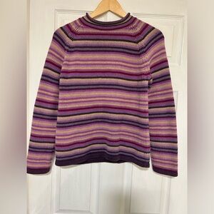 L.L. Bean knitted Striped Purple and Pink Women's small Sweater